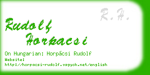 rudolf horpacsi business card